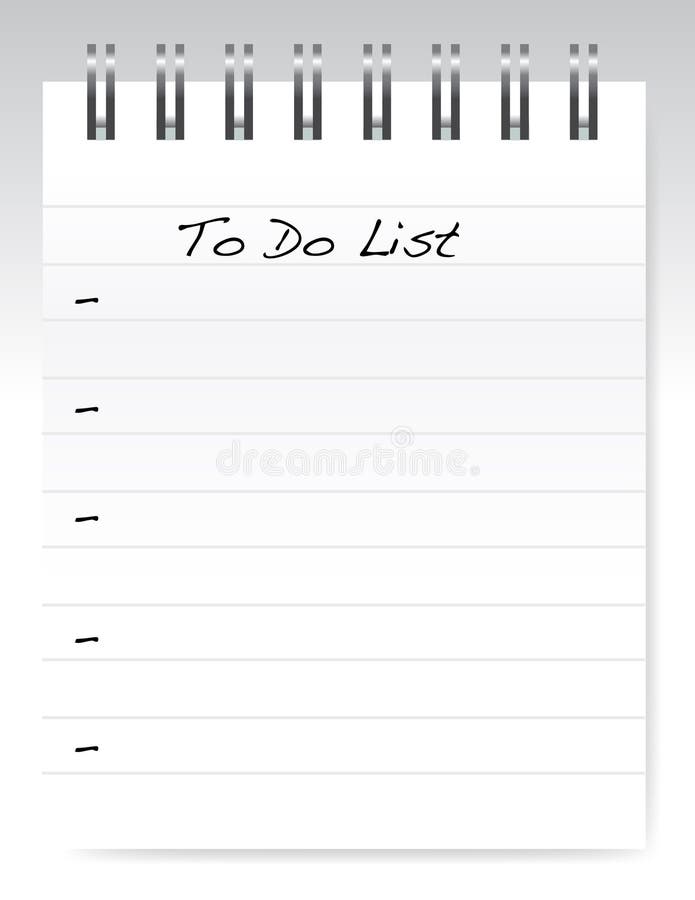 A pad of paper isolated on white, to do list. A pad of paper isolated on white, to do list