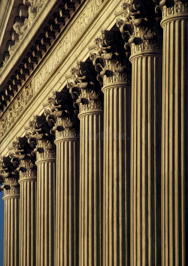 Early morning telephoto view of the columns and front facade of the U.S. Supreme Court Building in Washington, D.C. --often used to illustrate the country's law / judicial system. Early morning telephoto view of the columns and front facade of the U.S. Supreme Court Building in Washington, D.C. --often used to illustrate the country's law / judicial system.