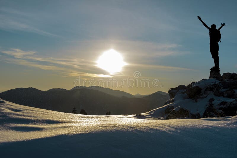 Mountaineer silhouette model.successfully reach the mountain summit .create awareness and positive energy. Mountaineer silhouette model.successfully reach the mountain summit .create awareness and positive energy.