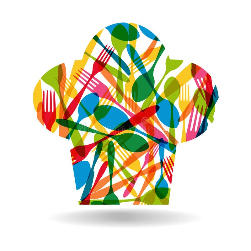 Colorful dishware chef hat pattern shape illustration. This vector illustration is layered for easy manipulation and custom coloring. Colorful dishware chef hat pattern shape illustration. This vector illustration is layered for easy manipulation and custom coloring