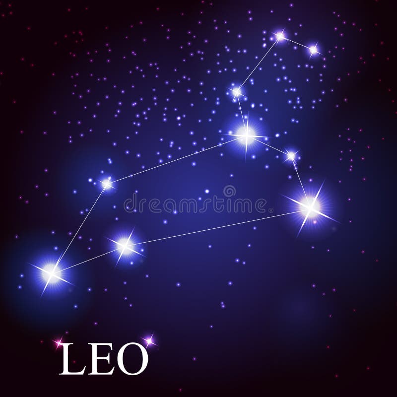 利奥美丽的明亮的星的黄道带标志 皇族释放例证