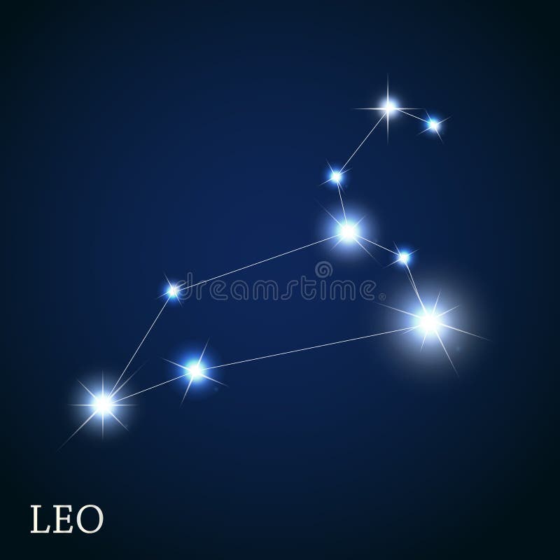 利奥美丽的明亮的星的黄道带标志 向量例证