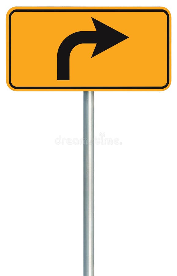 前面向右转的路线路标,染黄被隔绝的路旁交通标志,仅这方式方向尖,黑箭头roadsign 库存图片 前面向右转的路线路标,染黄被隔绝的路旁交通标志,仅这方式方向尖,黑箭头roadsign 库存图片