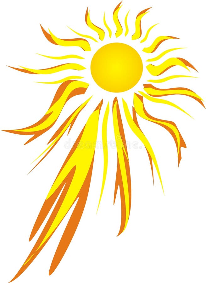 Illustration of hot and fiece burning sun. Illustration of hot and fiece burning sun