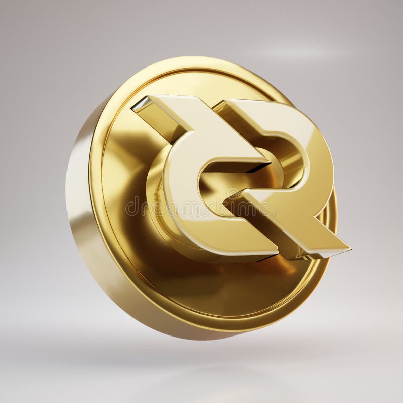 加密货币硬币. 白色背景中的金币3d渲染 向量例证