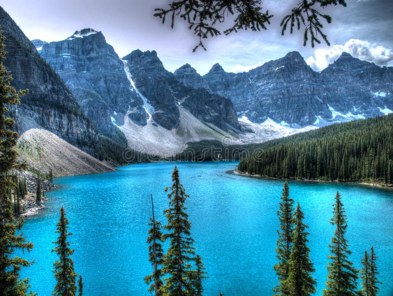 A shot of Moraine lake in Canada, Banff national park. A shot of Moraine lake in Canada, Banff national park