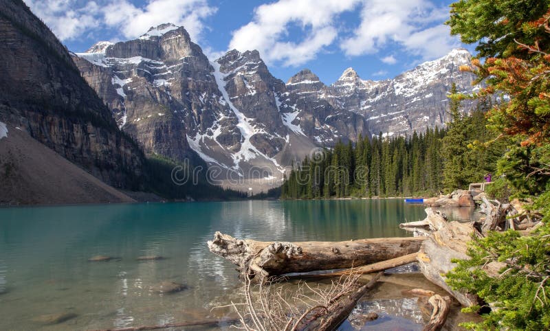 Famous Moraine Lake within Banff National Park, Rocky Mountains, British Columbia, Canada. Famous Moraine Lake within Banff National Park, Rocky Mountains, British Columbia, Canada