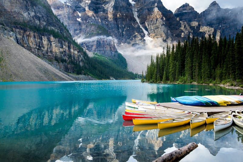 Beautiful Moraine lake in the summer in Banff national park, Alberta, Canada. Beautiful Moraine lake in the summer in Banff national park, Alberta, Canada