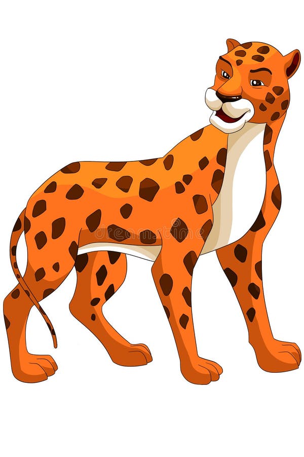 动物豹子字符动画片样式例证白色