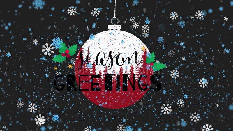 动画中,圣诞树图案前悬挂着一个红色的圣诞彩珠,图案上有多个 皇族释放例证