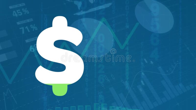 动画显示了一个世界地图,上面有各种统计数据和金融数据正在处理中 库存例证