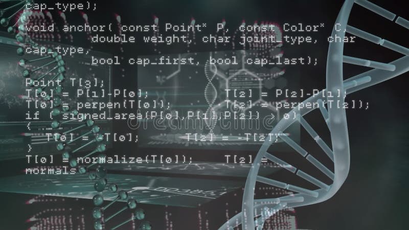动画显示了通过dna链进行的数据处理 皇族释放例证