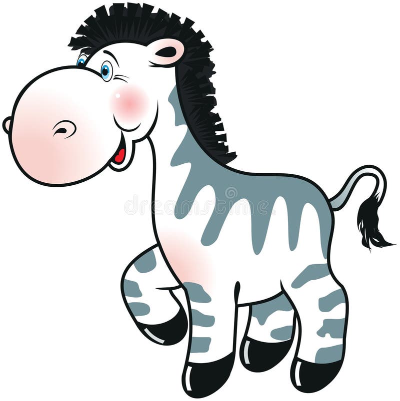 Cute cartoon zebra: isolated illustration. Cute cartoon zebra: isolated illustration