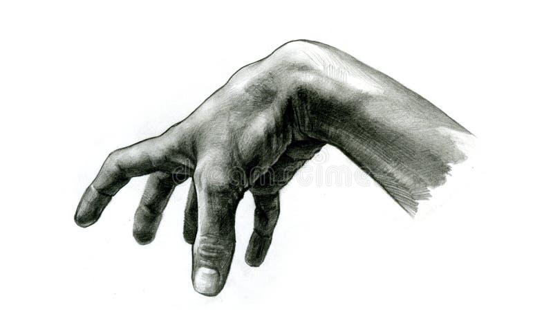 Pencil drawing sketch Grabbing Hand. Pencil drawing sketch Grabbing Hand