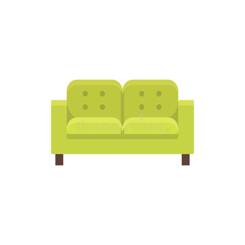 Lawson sofa. Vector illustration. Flat icon of green tufted double settee. Element of modern home & office furniture. Front view. Lawson sofa. Vector illustration. Flat icon of green tufted double settee. Element of modern home & office furniture. Front view.