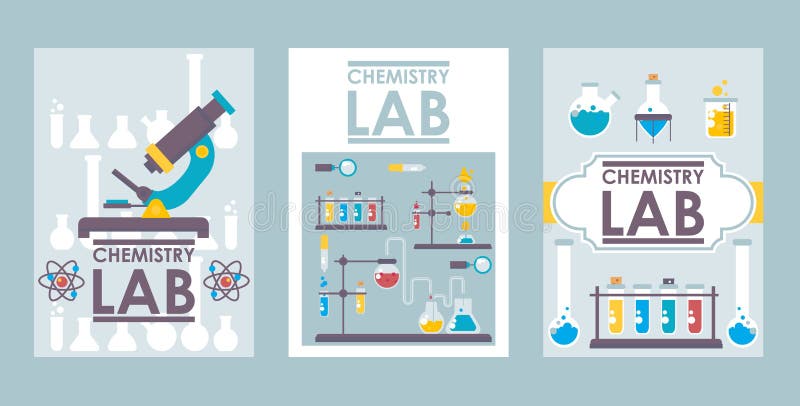 化学实验室横幅,矢量图插图 科学手册封面设计、实验手册模板 平整样式 库存例证 化学实验室横幅,矢量图插图 科学手册封面设计、实验手册模板 平整样式 库存例证