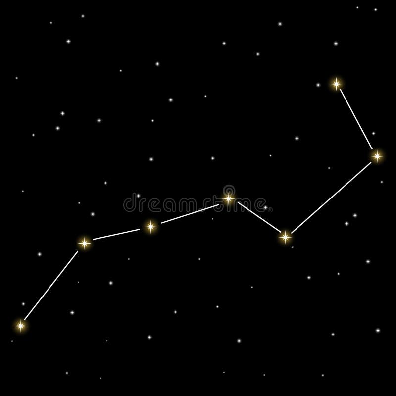 Dipper star constellation isolated on black background. Dipper star constellation isolated on black background.