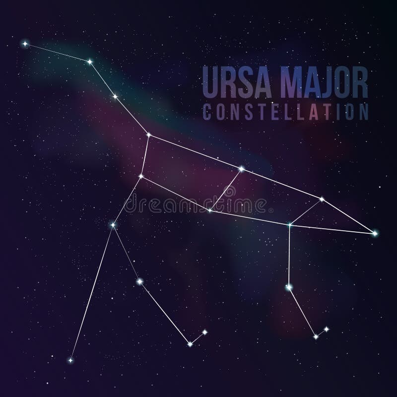 The Great Bear constellation. Star background with Big Dipper. Starry wallpaper. Illustration of Ursa Major constellation for your project. Stellar gas / nebula on background. Stock vector. The Great Bear constellation. Star background with Big Dipper. Starry wallpaper. Illustration of Ursa Major constellation for your project. Stellar gas / nebula on background. Stock vector.