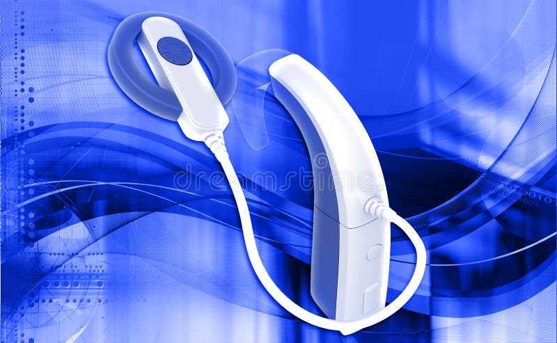 Cochlear Implant in colour background. Cochlear Implant in colour background
