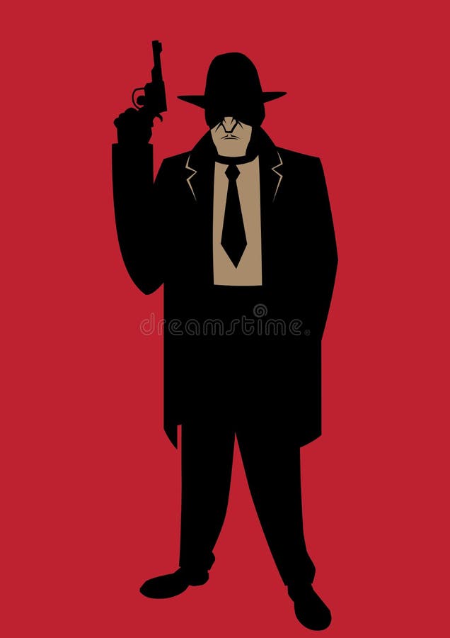 Cartoon illustration of gangster from the Prohibition era. Cartoon illustration of gangster from the Prohibition era.