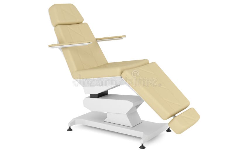 Medical chair for cosmetology, white background. Medical chair for cosmetology, white background