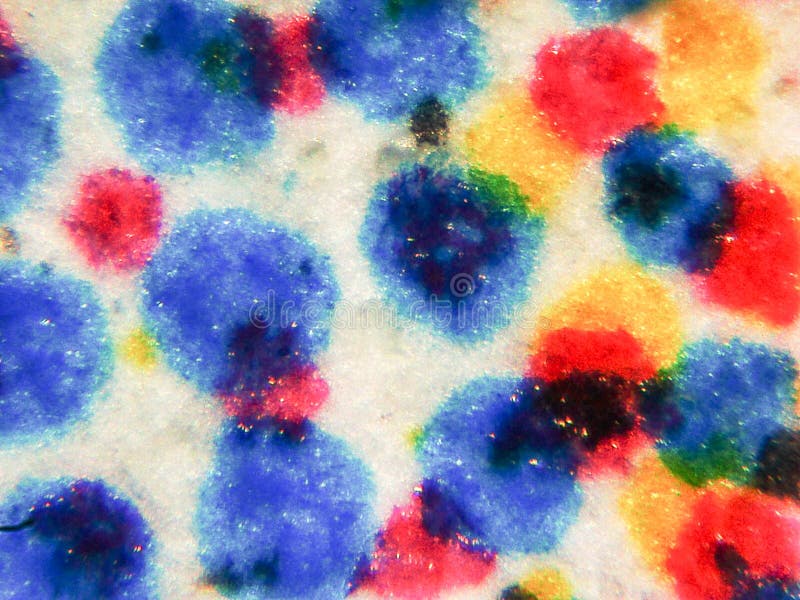 Light photomicrograph of colour halftone print dots seen through a microscope. Light photomicrograph of colour halftone print dots seen through a microscope