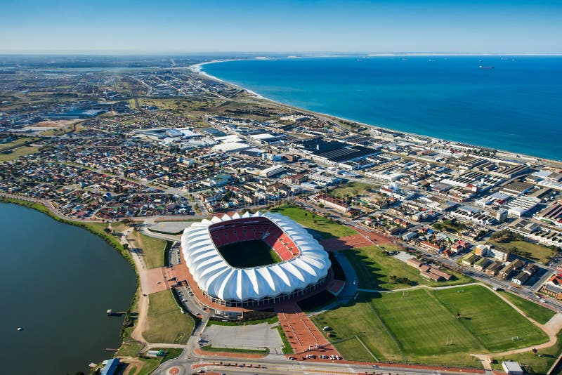 Aerial image of Port Elizabeth in South Africa showing the landscape. Aerial image of Port Elizabeth in South Africa showing the landscape