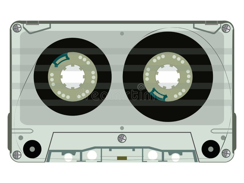 Audio tape casette isolated on white background, abstract vector art illustration. Audio tape casette isolated on white background, abstract vector art illustration