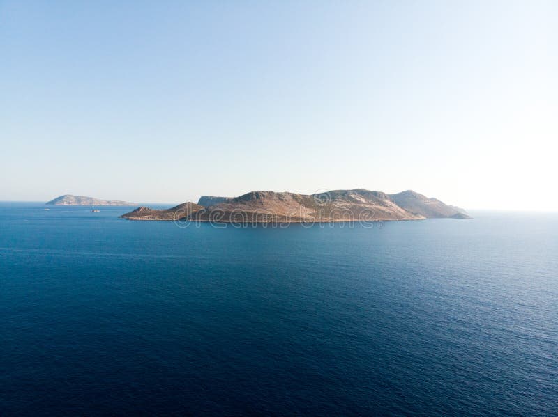 卡斯特龙岛空中寄生虫视图是一点希腊海岛/梅斯