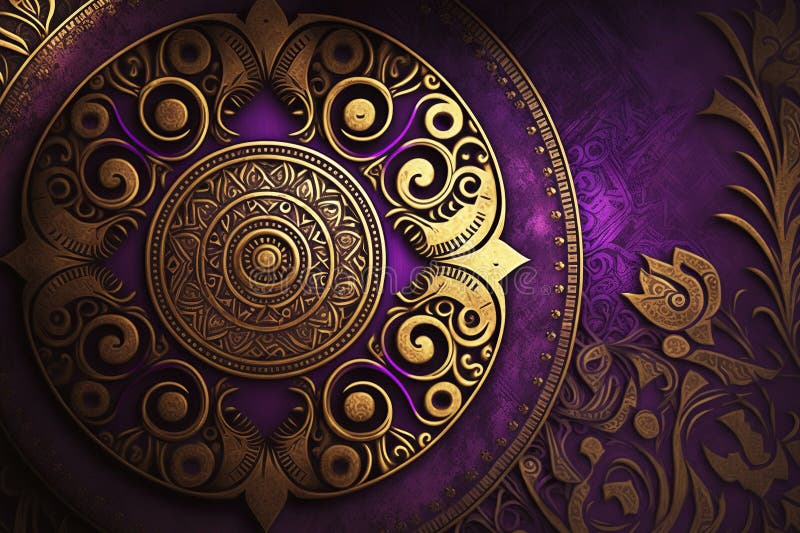 印度风格的紫色金色背景. 生殖. 库存例证. 插画包括有背包, 生产, 紫
