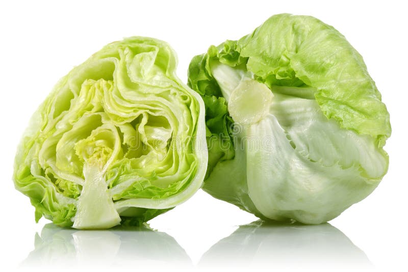 Iceberg lettuce on white background. Iceberg lettuce on white background.