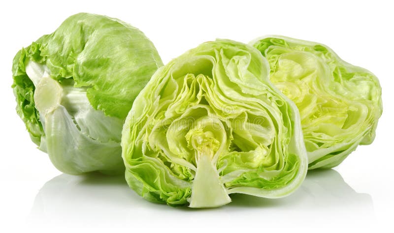 Iceberg lettuce on white background. Iceberg lettuce on white background.