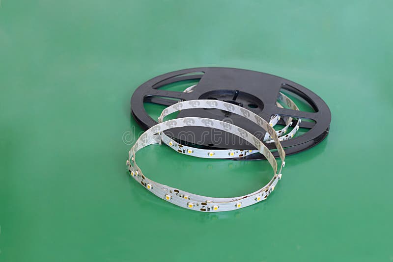 Close-up of LED strip on a reel. Close-up of LED strip on a reel