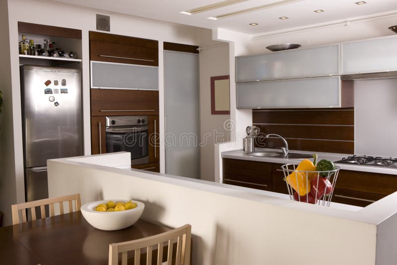 Kitchen interior in family house. Kitchen interior in family house