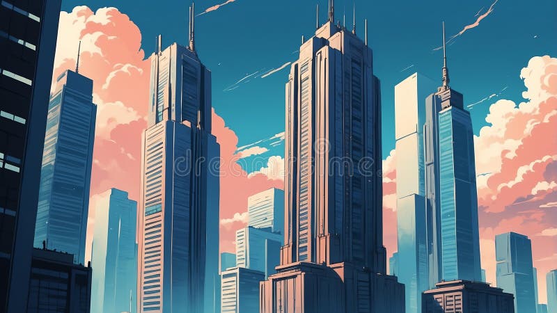 反照率反照型动物摩天大楼插图ai生成 皇族释放例证