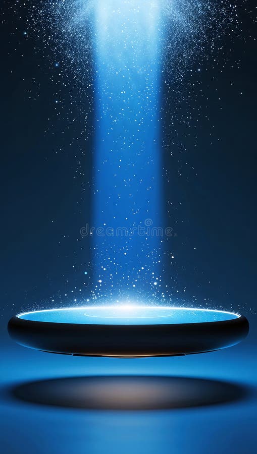 发光浮环平台的超空设计 库存例证