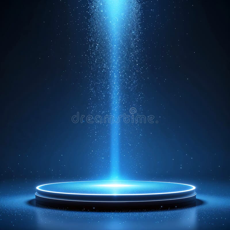 发光浮环平台的超空设计 库存例证