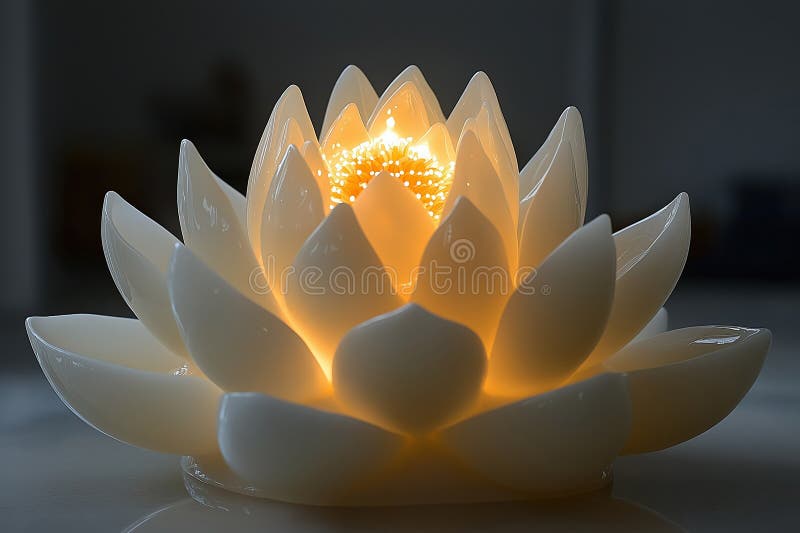 发光的人工莲花象征纯正生长 皇族释放例证