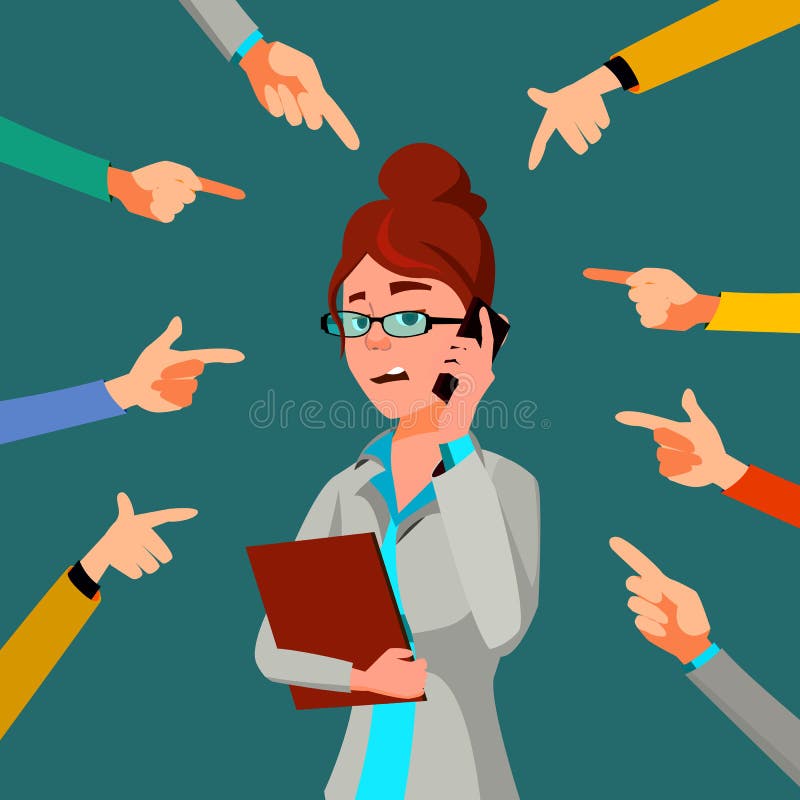 受害者女商人传染媒介 公开责备 替罪羊 胁迫的工作者 手指现有量指向 例证 皇族释放例证 受害者女商人传染媒介 公开责备 替罪羊 胁迫的工作者 手指现有量指向 例证 皇族释放例证