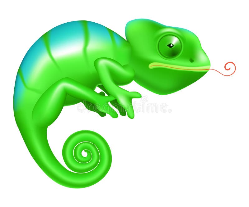 Illustration Fun Chameleon, isolated object. Illustration Fun Chameleon, isolated object