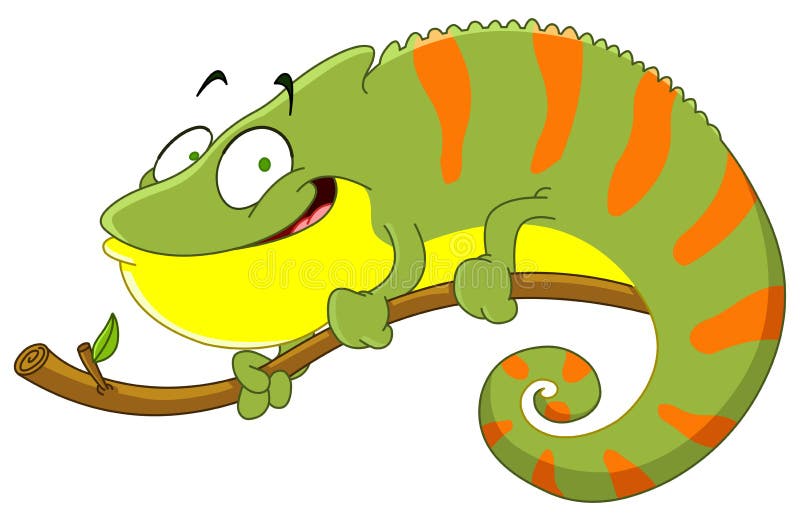 Illustration of a smiling Chameleon. Illustration of a smiling Chameleon