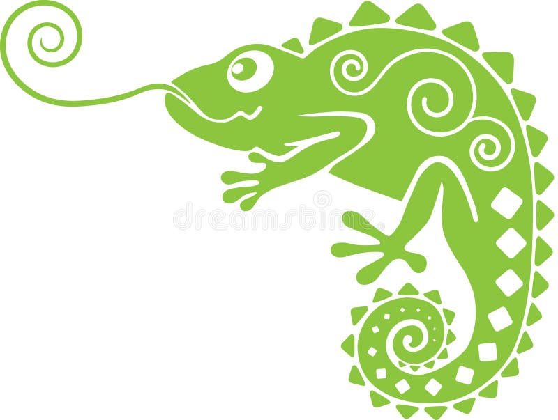 Green lucky chameleon with decor. Green lucky chameleon with decor