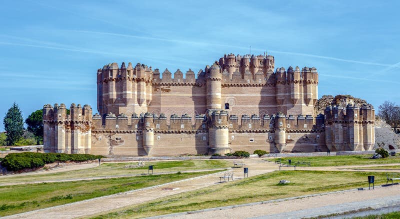 Coca Castle (Castillo de Coca) is a fortification constructed in the 15th century and is located in Coca, in Segovia province, Castilla y Leon, Spain. Coca Castle (Castillo de Coca) is a fortification constructed in the 15th century and is located in Coca, in Segovia province, Castilla y Leon, Spain.