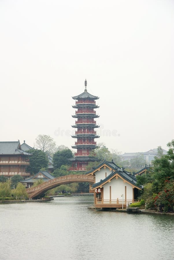 古老中国城市河
