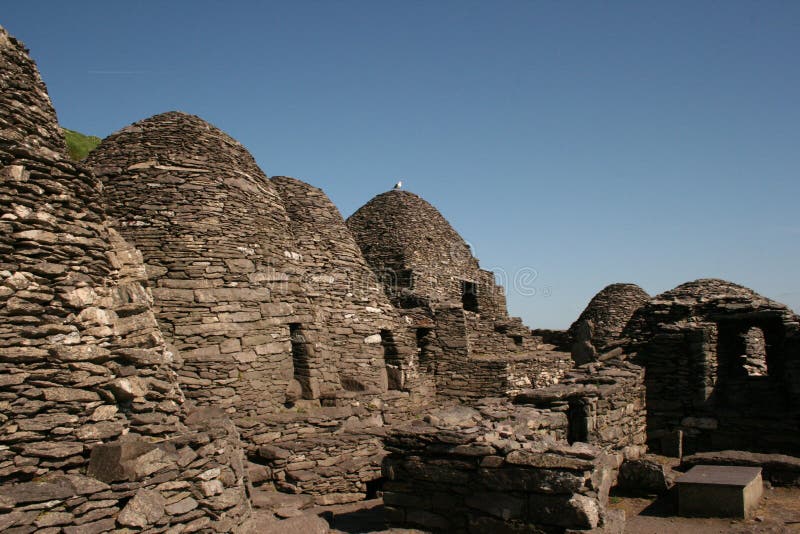 古老爱尔兰岩石废墟skellig