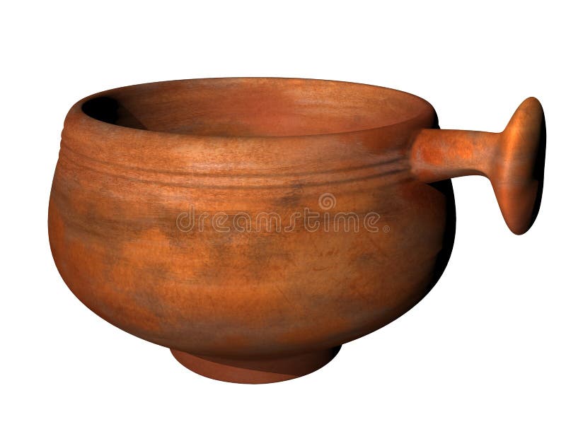 Isolated illustration of an ancient Roman dipper or drinking cup. Isolated illustration of an ancient Roman dipper or drinking cup