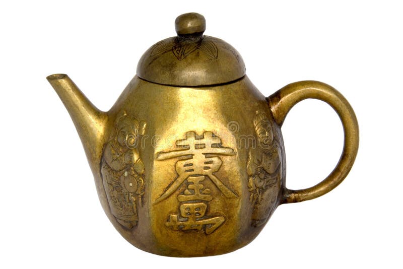古色古香的黄铜中国罐茶