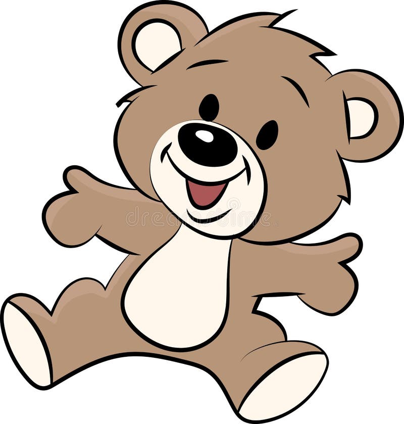 可爱卡通泰迪熊矢量图对儿童和幼儿的插图 向量例证