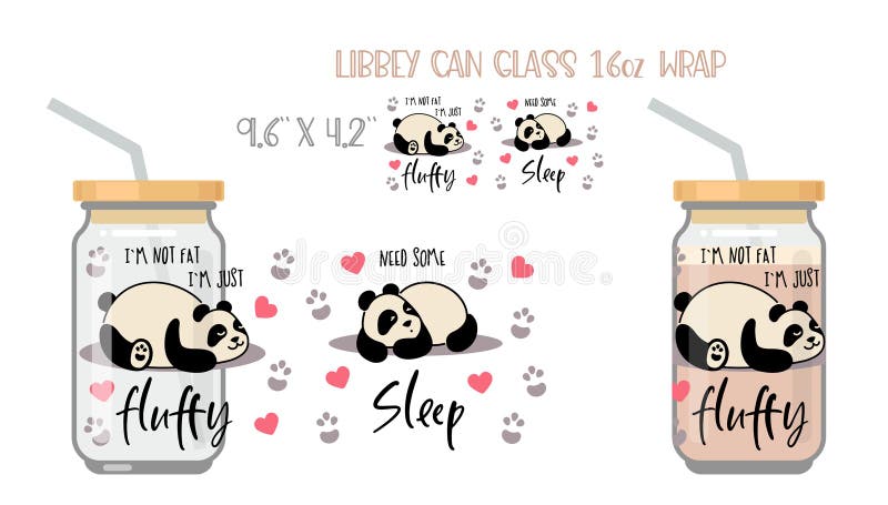 可爱熊猫. 简单的平图标，题字需要睡一觉. 用实体模拟完整包装 皇族释放例证