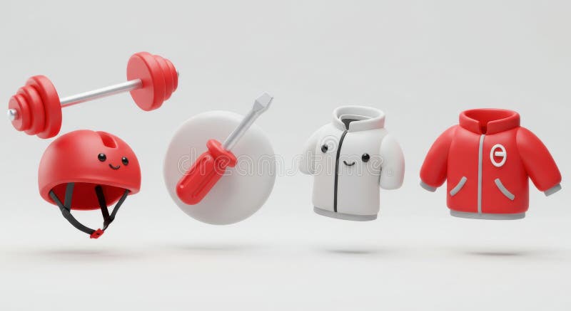 可爱的3D对象 皇族释放例证